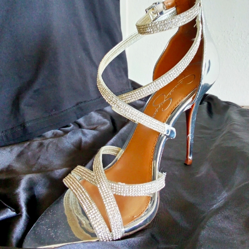 Jessica Simpson strappy sparkle heels